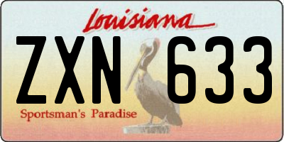 LA license plate ZXN633