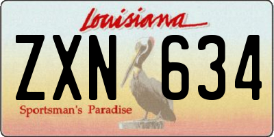 LA license plate ZXN634