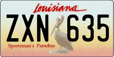 LA license plate ZXN635