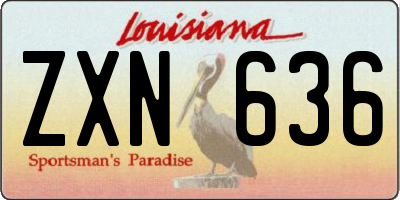 LA license plate ZXN636