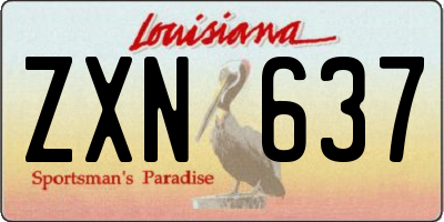 LA license plate ZXN637