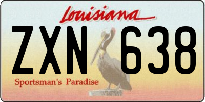 LA license plate ZXN638