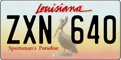 LA license plate ZXN640