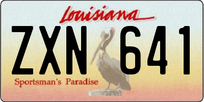 LA license plate ZXN641