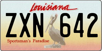 LA license plate ZXN642