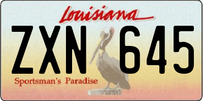 LA license plate ZXN645