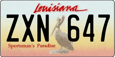 LA license plate ZXN647