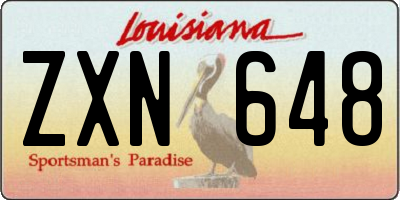 LA license plate ZXN648