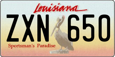 LA license plate ZXN650