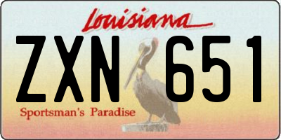 LA license plate ZXN651