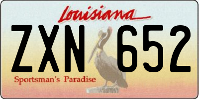 LA license plate ZXN652