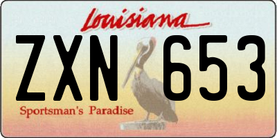 LA license plate ZXN653