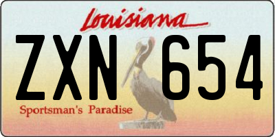 LA license plate ZXN654