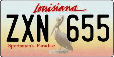 LA license plate ZXN655