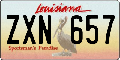 LA license plate ZXN657