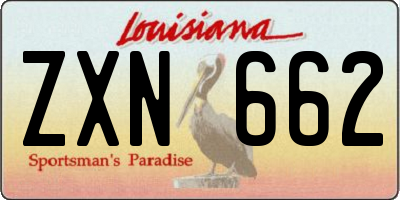 LA license plate ZXN662