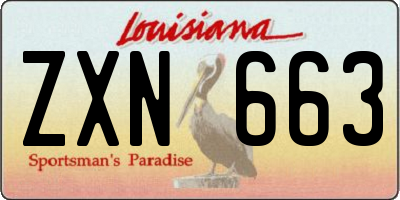 LA license plate ZXN663