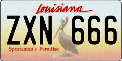 LA license plate ZXN666