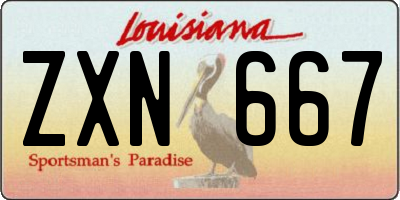 LA license plate ZXN667