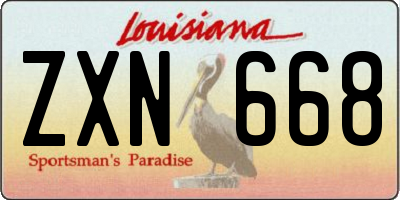 LA license plate ZXN668