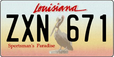 LA license plate ZXN671