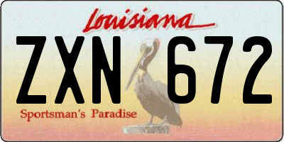 LA license plate ZXN672