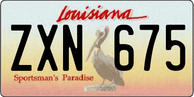 LA license plate ZXN675