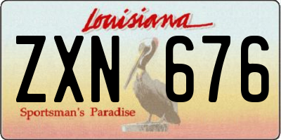 LA license plate ZXN676