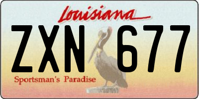 LA license plate ZXN677