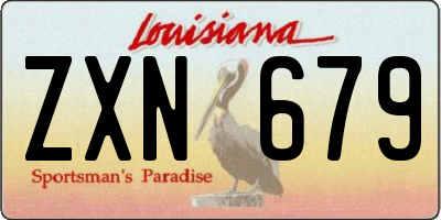 LA license plate ZXN679