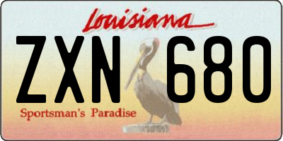 LA license plate ZXN680