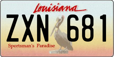 LA license plate ZXN681