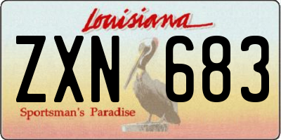 LA license plate ZXN683