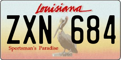 LA license plate ZXN684