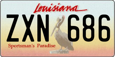 LA license plate ZXN686