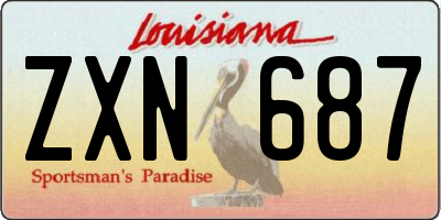 LA license plate ZXN687