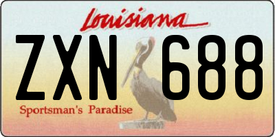 LA license plate ZXN688