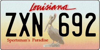 LA license plate ZXN692