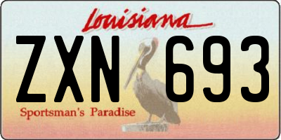 LA license plate ZXN693