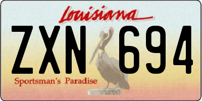 LA license plate ZXN694