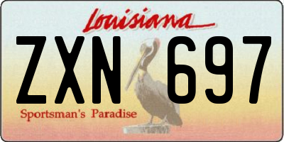 LA license plate ZXN697