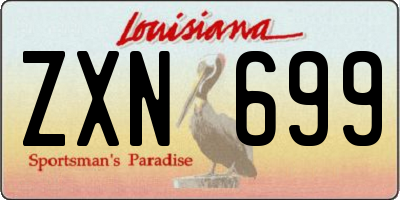 LA license plate ZXN699