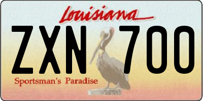 LA license plate ZXN700