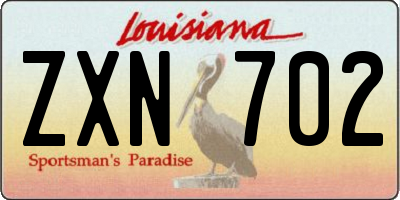 LA license plate ZXN702