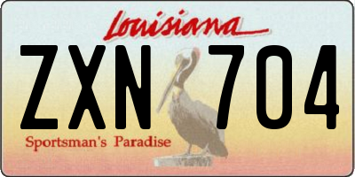 LA license plate ZXN704