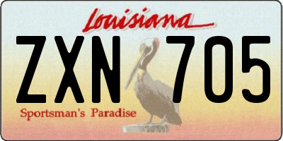 LA license plate ZXN705