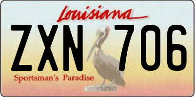 LA license plate ZXN706