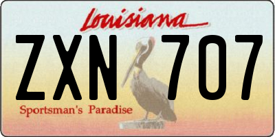 LA license plate ZXN707