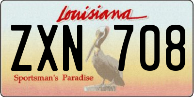 LA license plate ZXN708