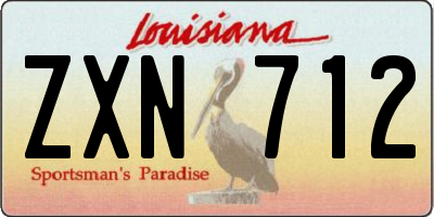 LA license plate ZXN712